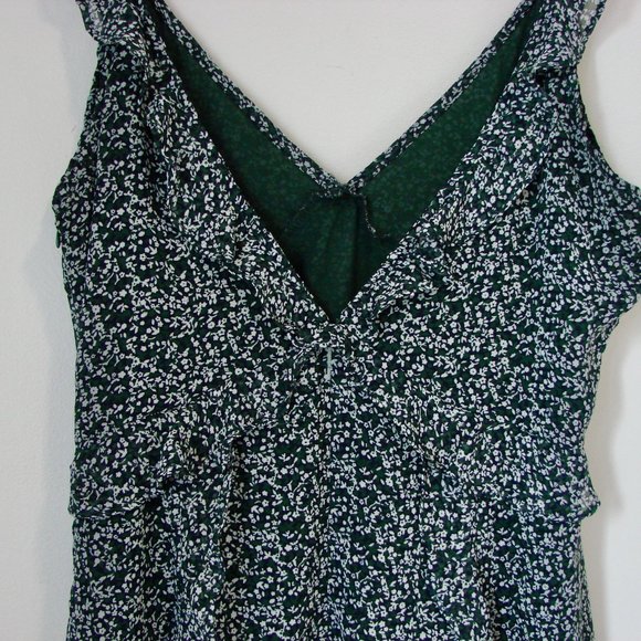 Floral Summer Sleeveless Mini Dress Storia Green White Ruffles Wedding Medium - Picture 13 of 16